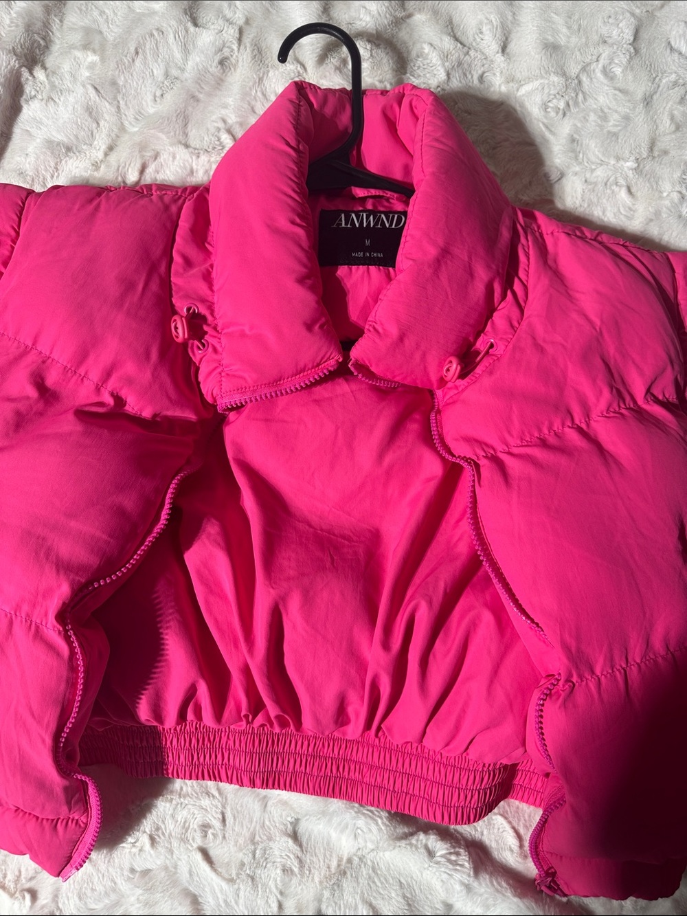ANWND Bright Hot Pink Puffer Jacket